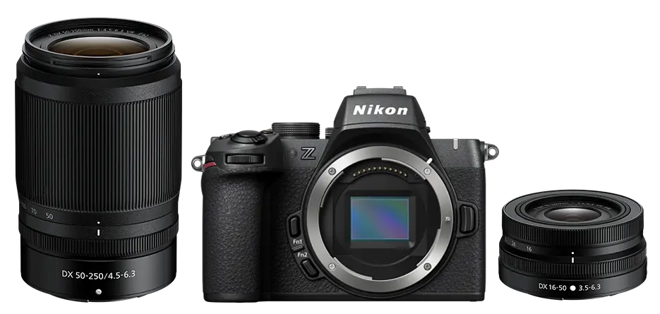 Compre el kit Z50II + 16-50mm VR + 50-250mm VR. Expanda su